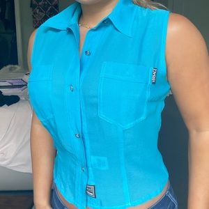Vintage Versace Button Up Top